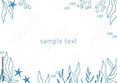 海草と海の生き物のフレーム