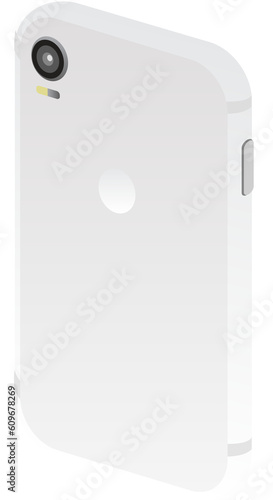 white Isometric Flat Smartphone back camera