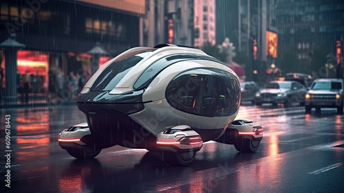 Conceptual design of a futuristic vehicle. Generative AI © Miguel Aguirre