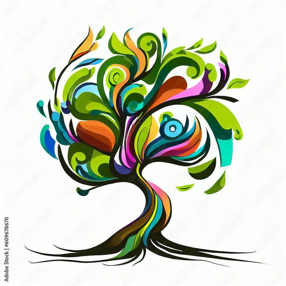 abstract floral Tree design abstract floral Tree design