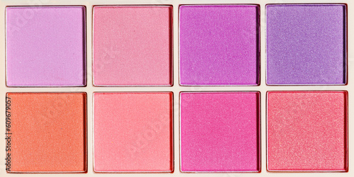 Photography Beauty product multi-colored eyeshadows for makeup in square beige package as ba