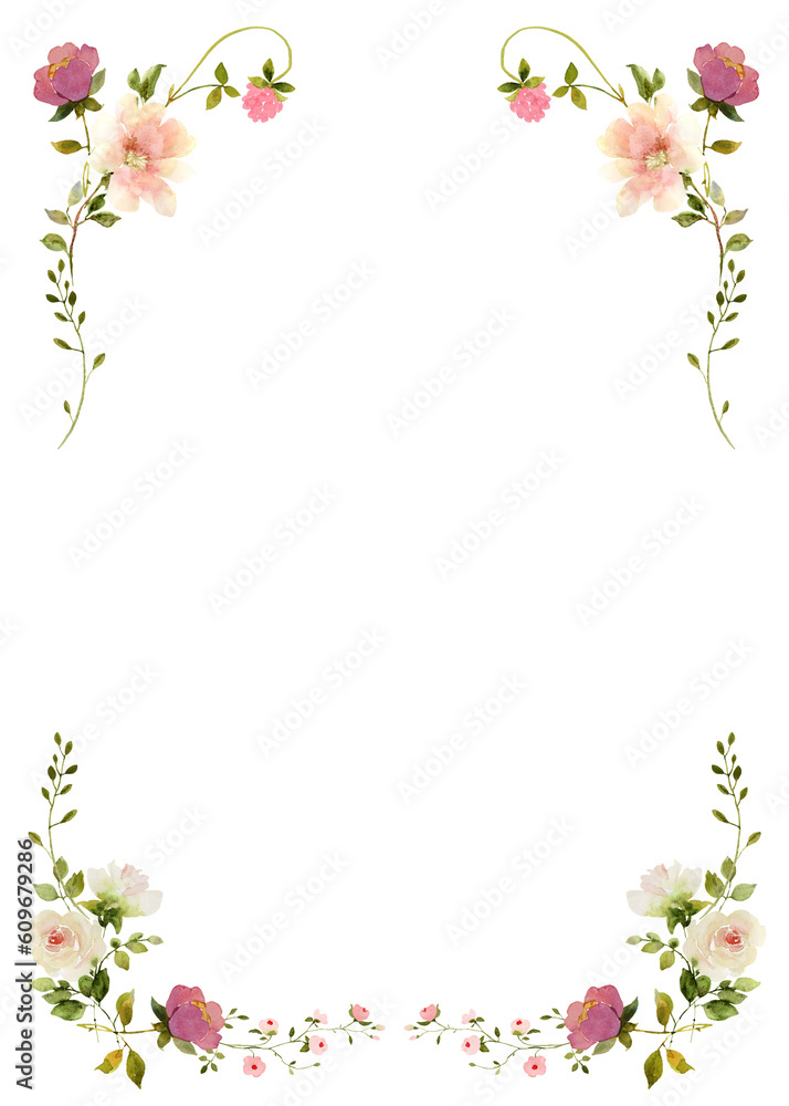 Fototapeta premium Small flowers decorative frame