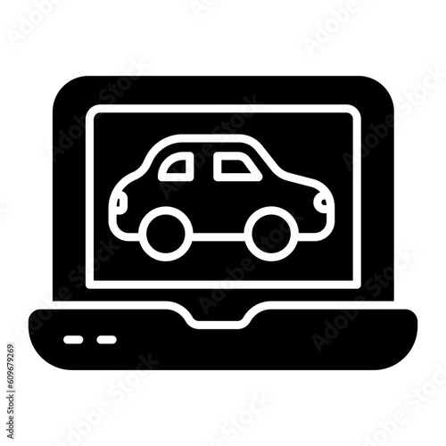 Online Taxi Glyph Icon
