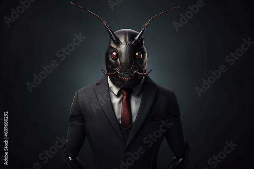 Portrait of a Beetle dressed in a formal business suit, Boss Beetle, created with generative AI © Ash