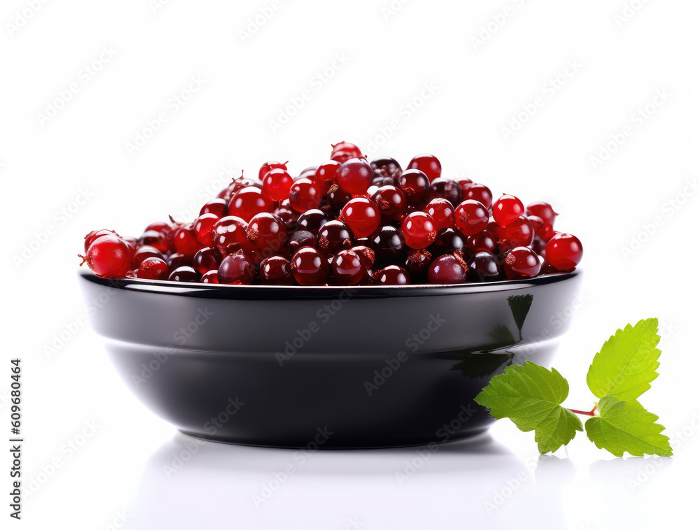 Dish of red and black currants isolated on a white Dish of red and black currants isolated on a white
