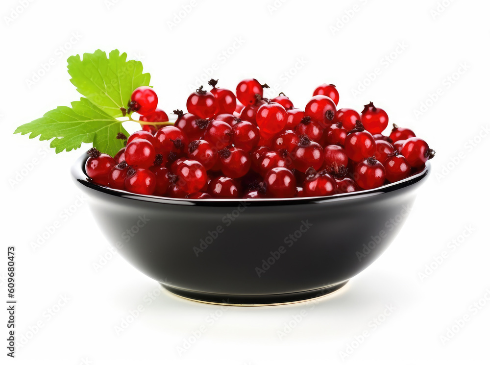 Dish of red and black currants isolated on a white Dish of red and black currants isolated on a white