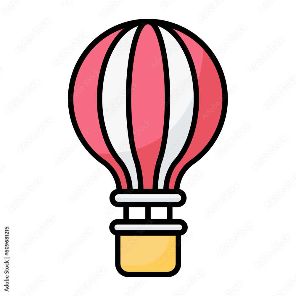 Air Baloon Line Color Icon Air Baloon Line Color Icon