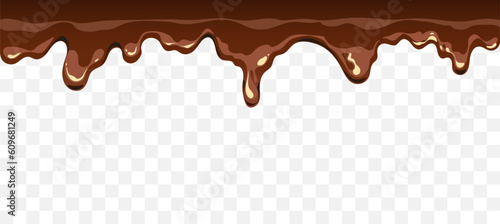 Chocolate melt flow border liquid banner concept. Vector design graphic illustration