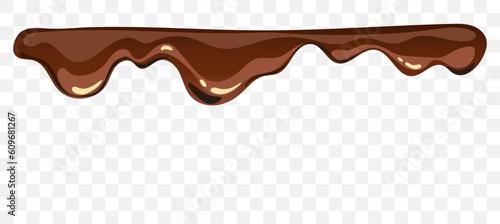Chocolate melt flow border liquid banner concept. Vector design graphic illustration