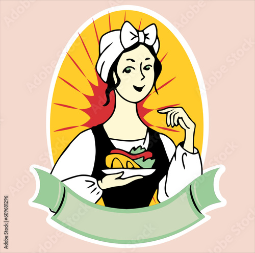 picture of a girl with a dish in her hands