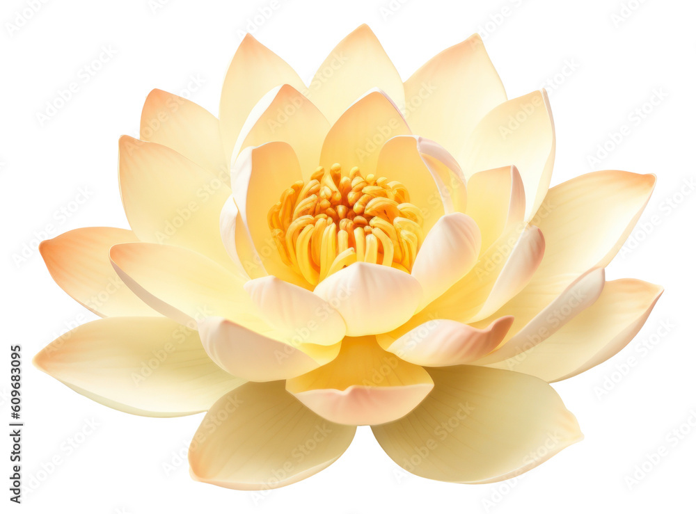 Beautiful yellow waterlily or lotus flower isolated. Generative AI. Beautiful yellow waterlily or lotus flower isolated. Generative AI.