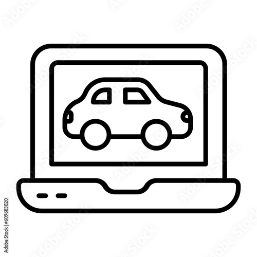 Online Taxi Outline Icon