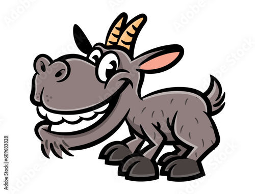 Funny Brown Goat cartoon characters. Best for sticker  logo  and mascot with eid al adha themes
