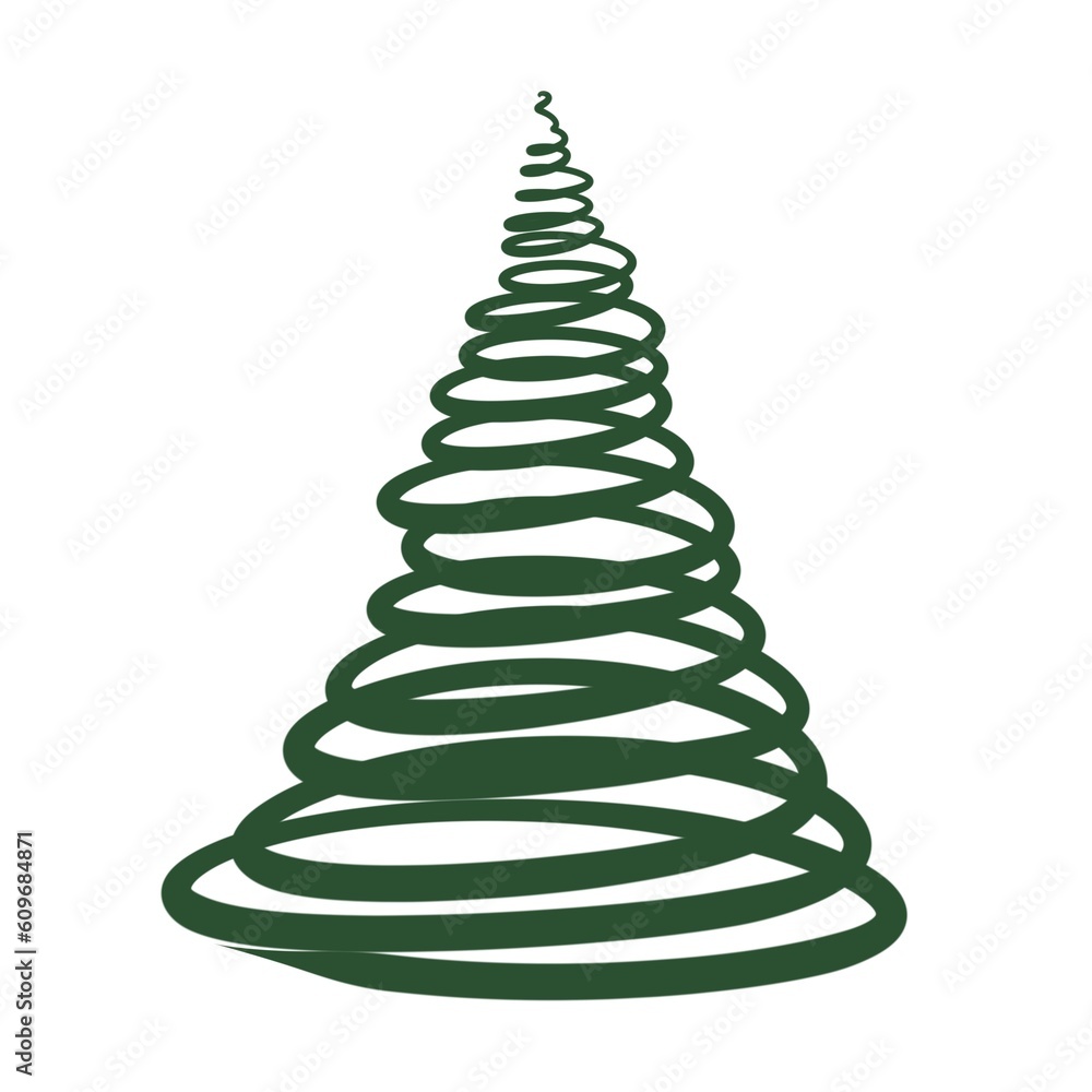 Tree Christmas New Year simple calligraphy sketch Tree Christmas New Year simple calligraphy sketch