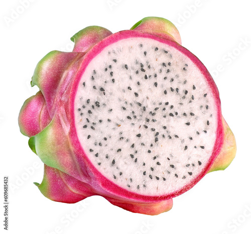 Dragon fruit or pitaya isolated. Png transparency