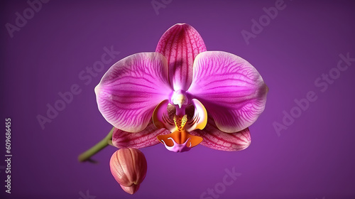 Gentle beautiful orchid isolated on white. Generative Ai