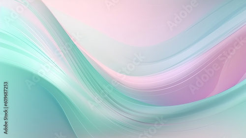 Wavy abstract pastel background  smooth gradient lines. Generative AI illustration