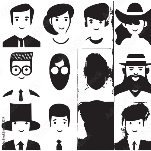 set of people design black