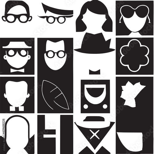 set of people design black