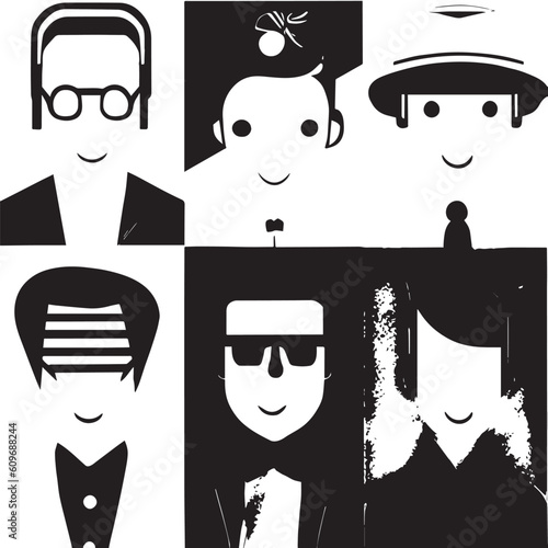 set of people design black