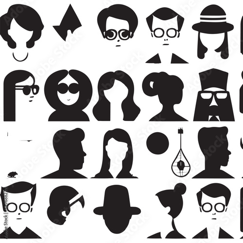 set of people design black