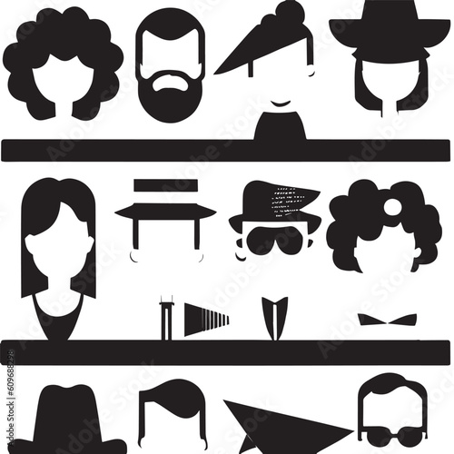 set of people design black