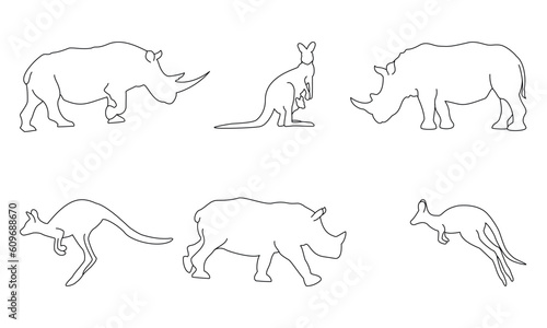 set of wildlife animals