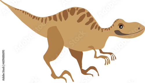 Wild prehistoric animal dinosaur. Cartoon character of ancient times. Jurassic Beast. Flat style. Isolated vector image on a white background.