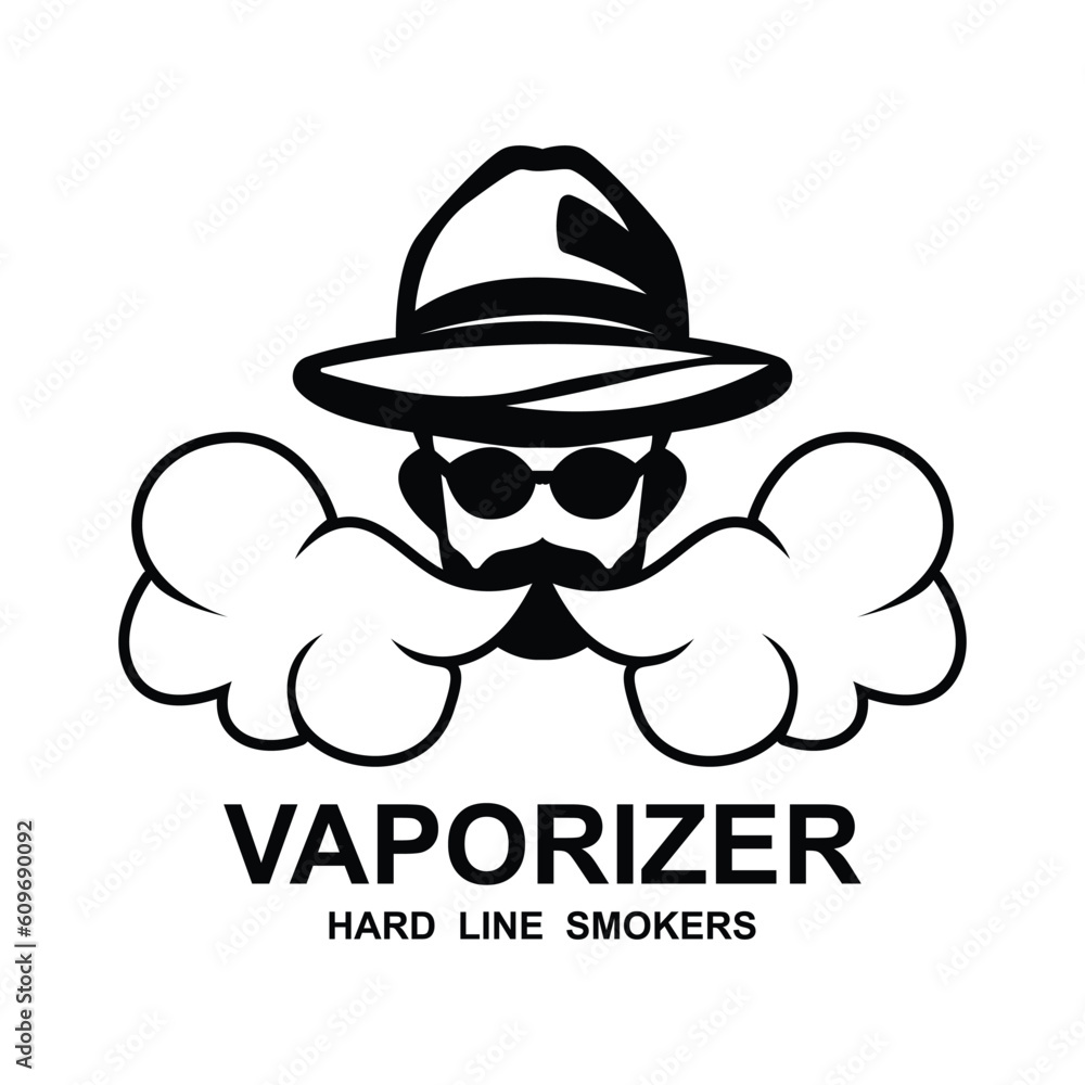 Obraz premium Vapor vaporizer logo template vector illustration