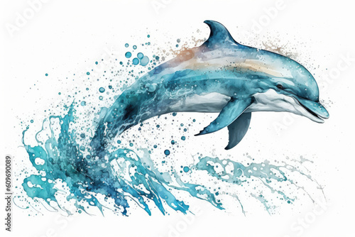 dolphin in the water, ai generated