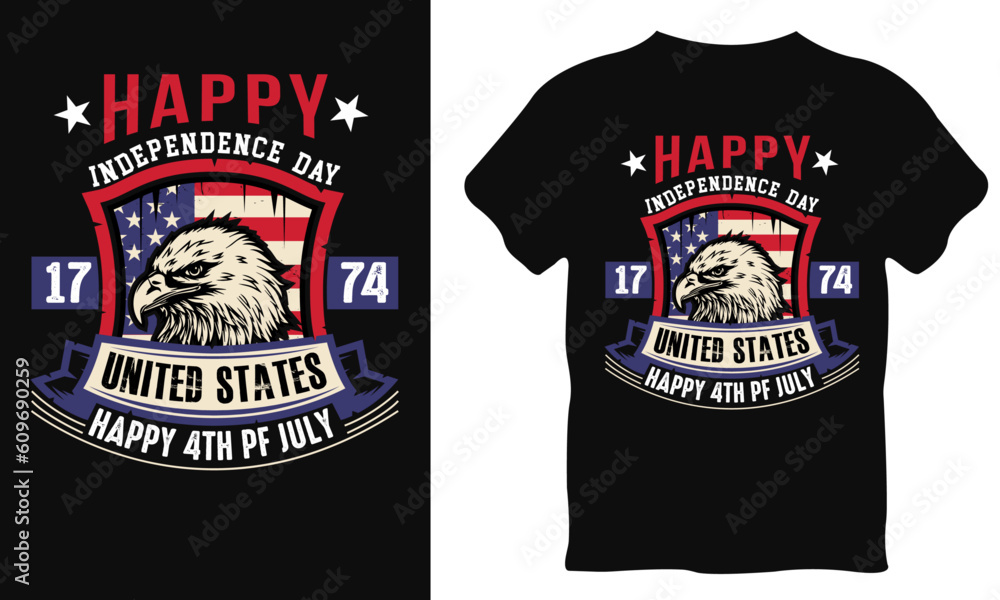4th of July happy USA independence day T shirt design American Flag. 4th of july 1776. Patriotic Slogan Print On T-Shirts, Tops, Tanks, Hats, Mugs, Pillows, Bags, Banners, Posters, Cards. vector desig