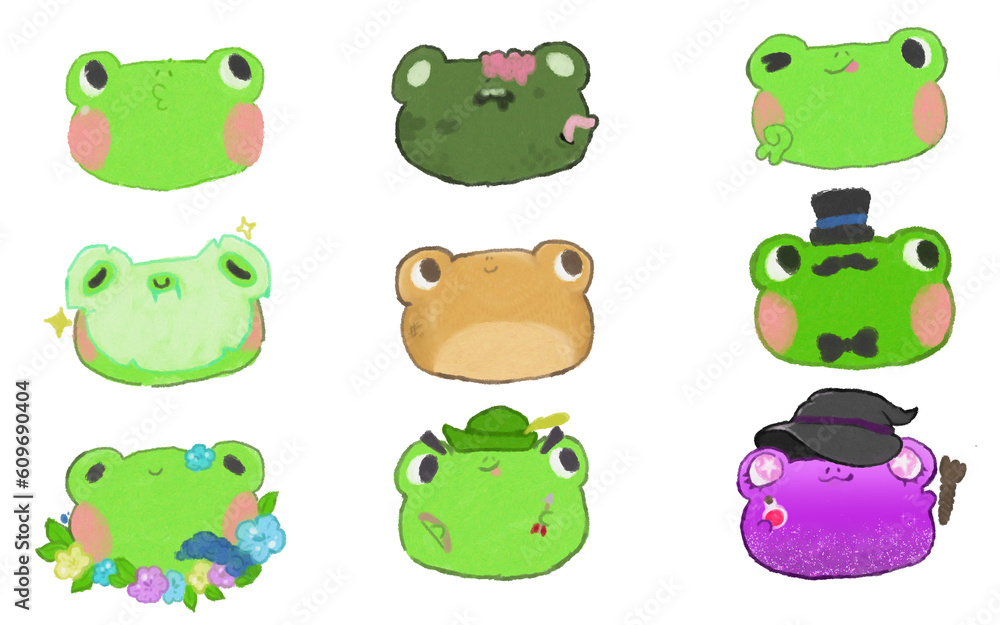 Obraz premium set of frogs