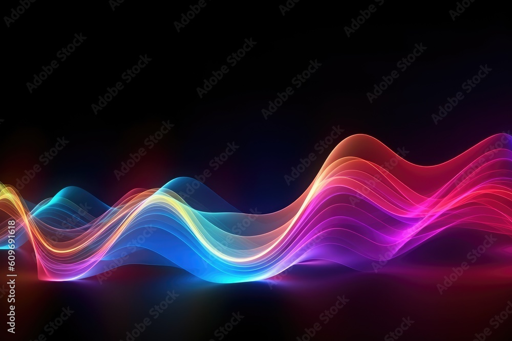 Digital data transfer wave 3d render abstract neon background Generated AI Digital data transfer wave 3d render abstract neon background Generated AI