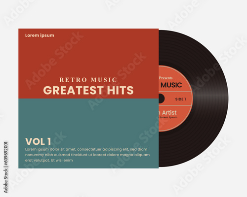 retro style vinyl album cover template 90s 80s tech nostalgia retro graphics