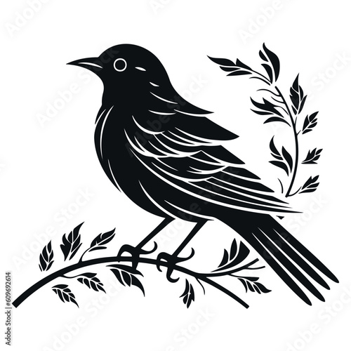 bird silhouette. Isolated vector on a white background © Crazy Dark Queen
