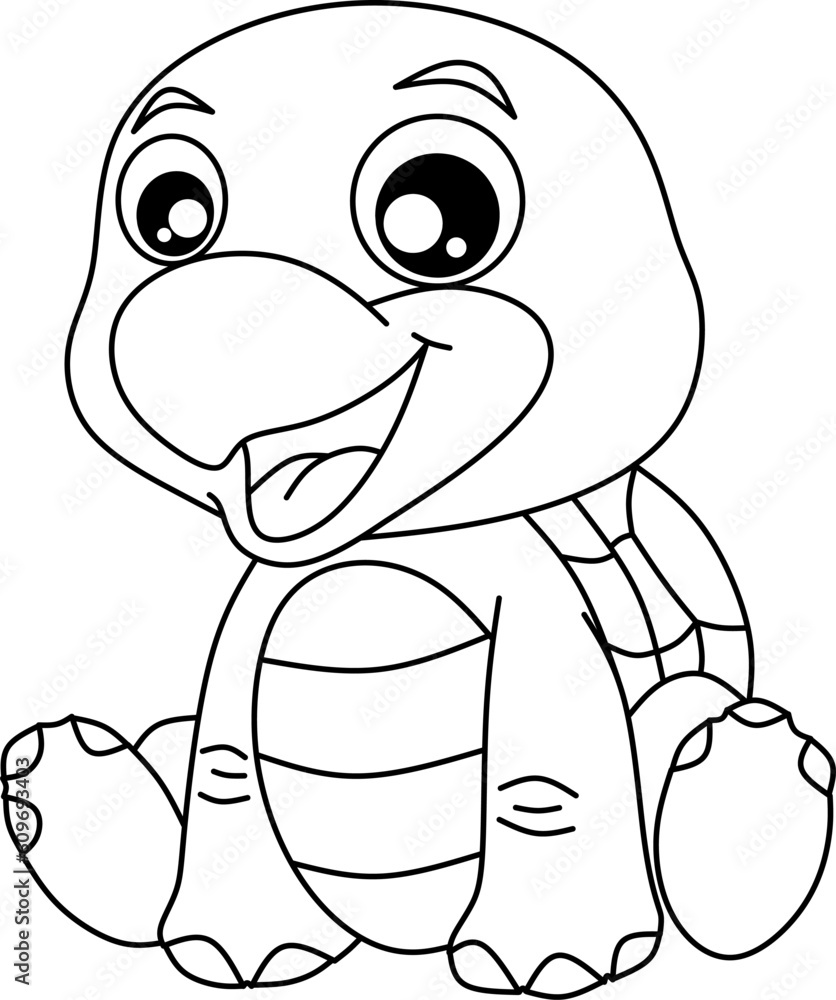 Obraz premium Turtle line art for coloring book