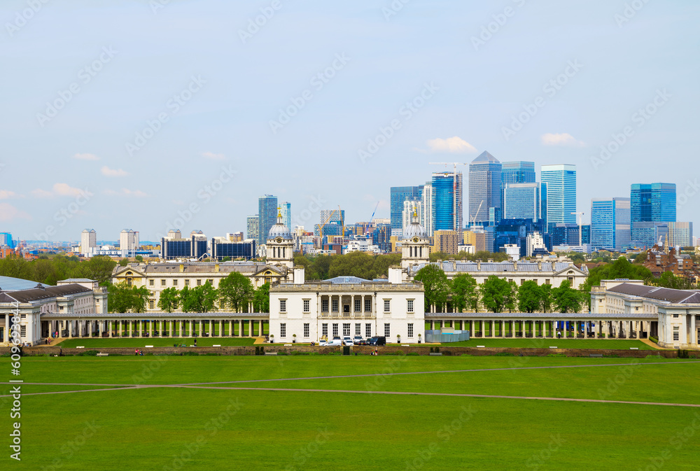 London, UK 9 May, 2023 London city view featuring, Old Royal Naval
