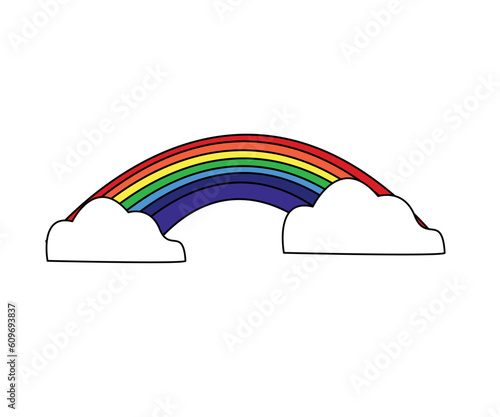 rainbow pride day symbol line vector illustration