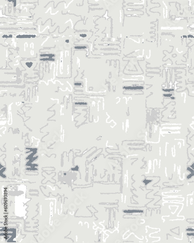 Seamless Stylized African Pattern. Ethnic and Tribal Motifs. Can Be Used for Textile, Prints, Phone Case, Greeting Card or Background