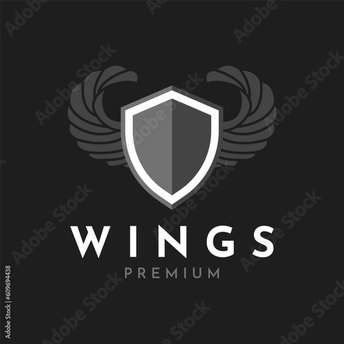 Modern professional  wings shield template logo design