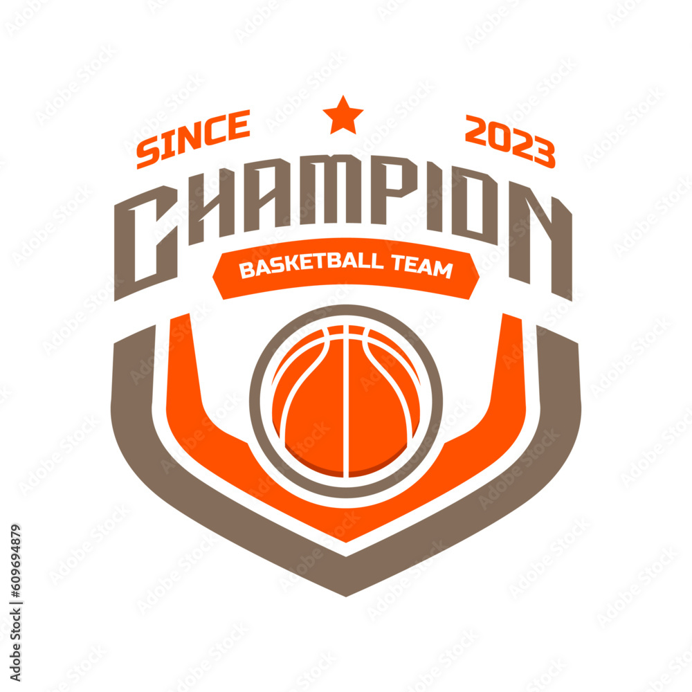 Basketball logo vector isolated, emblem set collections. Basketball logo badge template