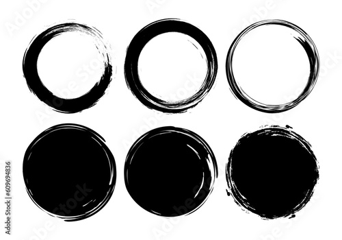 Super set of circle lines hand drawn on a white background. Doodle circles for design elements, messages, note labels.
