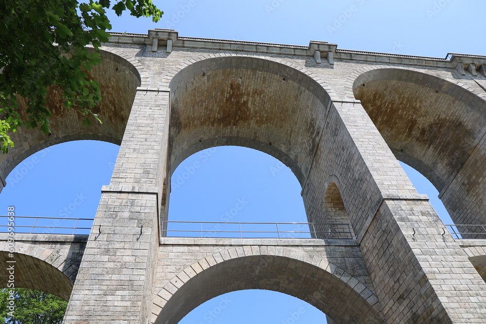 Le viaduc de Chaumont, construit au 19ème siècle, ville de Chaumont, département de la Haute Marne France