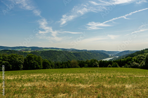 View at danube valley  viewpoint at St. Aegidi along the Sauwald panorama road through upper austria