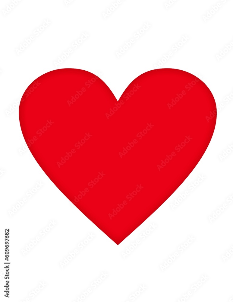 big red heart on a white background