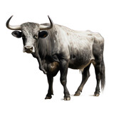 Big bull isolated on white created with Generative AI