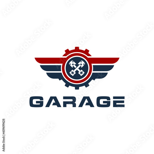 MODERN GARAGE AND AUTO REPAIR VECTOR LOGO