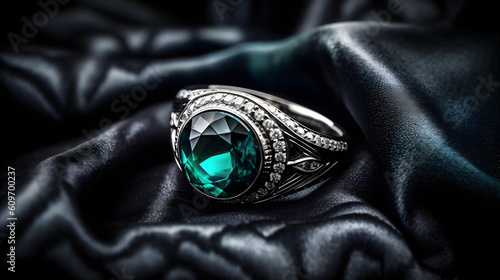 precious ring with diamond, gemstone, generative ai