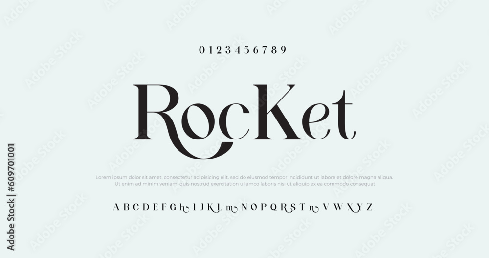 Elegant Font Uppercase Lowercase and Number. Classic Lettering Minimal Fashion Designs. Typography modern serif fonts regular decorative vintage concept. vector illustration