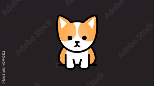 Cat icons, puppy, cute, head KI generated